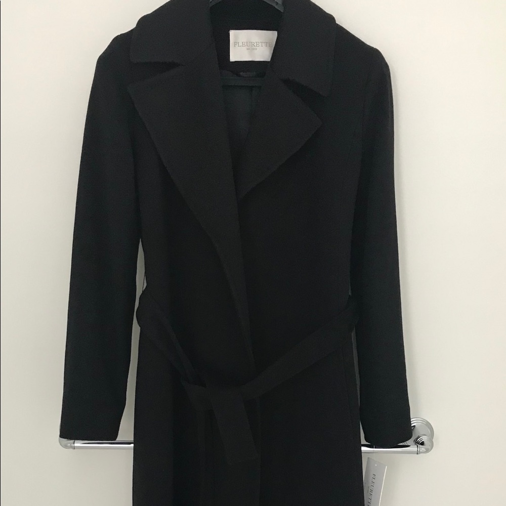 New with tag women’s FLEURETTE 100% cashmere belted coat - US 2, small
